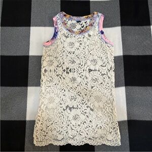 Maaji Girls Crochet Lace Floral Trim Swim Coverup Size 8